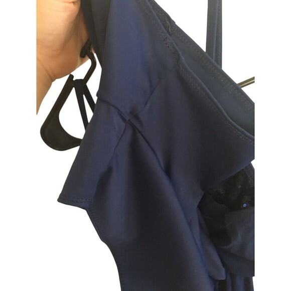 Balera Dance Leotard Women's Size Medium Adult Blue Sequins Asymmetrical - Picture 4 of 7